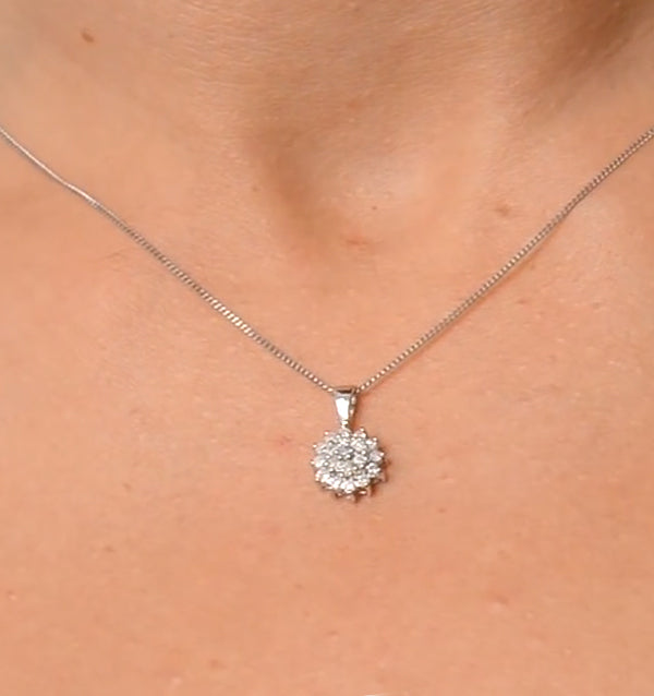 9K White Gold Pendant Necklace With 0.25ct Diamonds